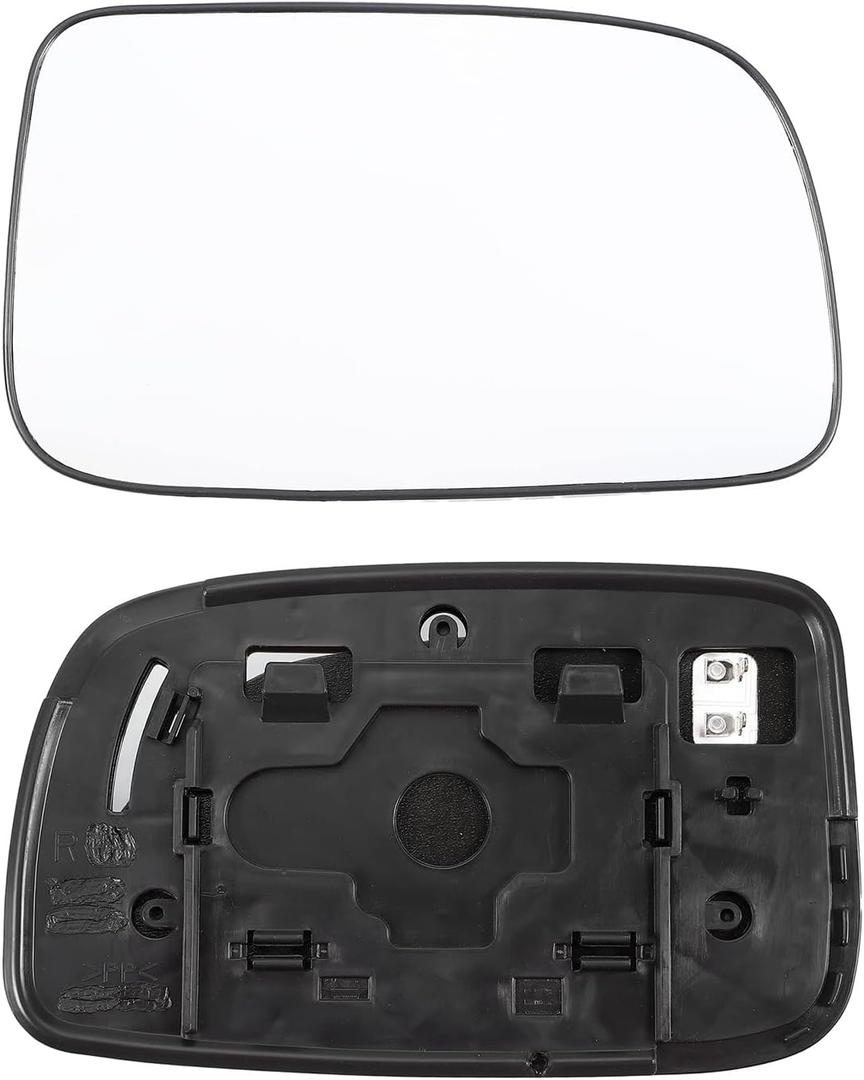 TOP-VIGOR 1-Pack Passenger Side Heated Mirror Glass Compatible with 2004 2005 2006 2007 2008 2009 Toyota Prius, Right Heated Mirror with Backing Plate, Replace Part Number 87910-47101