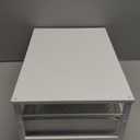 Spacrea Desk Organizer and Accessories, Computer Monitor Stand Riser with Drawer and 2 Pen Holders, Office Desk Accessories & Workspace Organizers for Office Supplies (White)