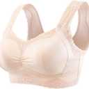 Pocket Bra with Lighe Silicone Breast Fake Froms Mastectomy Bra Cancer Fill Artificial Boobs (X-Large, Light Beige)