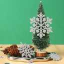 Christmas Ornaments Snowflake Decorations Christmas Tree Indoor Outdoor Decoration 36 Pcs Plastic Glitter Silver Snowflake Ornaments Set Hanging Winter Wonderland Holiday Party Decorations
