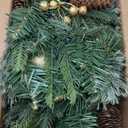 30 Inch Mini Christmas Tree Urn Filler 2 Set, Battery Operated Pre-Lit Artificial Small Xmas Tree, w/ 50 LED Lights and Realistic Carolina Pine for Pathway, Porch, Yard (Gold)