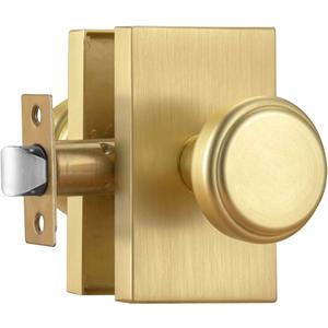 parro Brushed Gold Interior Door Knobs,Passage Door Knob for Hall & Closet,Satin Brass Pismo Doorknobs (Rectangle)