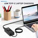 Universal 65W USB C Laptop Charger Compatible with Lenovo,HP, Dell, Acer, Asus, Samsung, Google and More, for Office, School, and Family