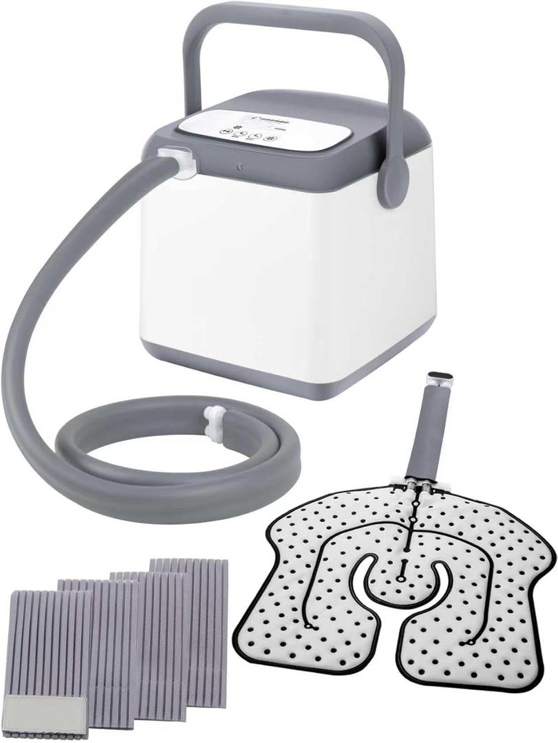 Cold Therapy System, Pain Relief for Post-Surgery Recovery, Programmable Ice Therapy Machine, Continuous Cryotherapy, Universal Pad for Knee, Ankle, Cervical, Back and Leg, Including 4 Straps
