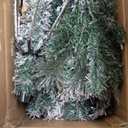 Pre-Lit Christmas Tree 6ft Snow Flocked, Artificial Spruce, 350 Clear Lights, Feel Real Hinged Xmas Trees