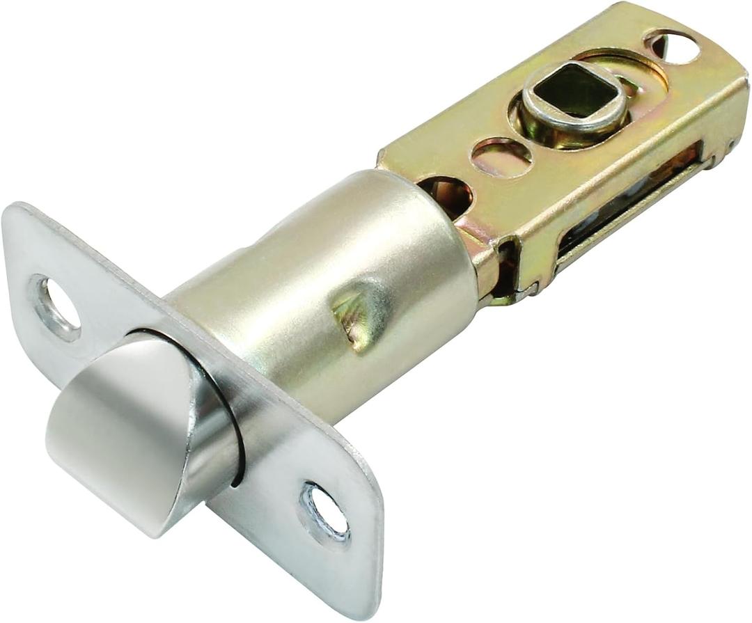 Tubular Mortice Latch, Passage Door Latch, Adjustable Square Latch Size 60/70mm, Replacement Entry Latch for Lever Door Handles, Internal Door Handles