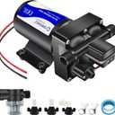 12V DC RV Fresh Water Booster Pump - 5 GPM, 70 PSI, Self Priming, Diaphragm Washdown Pump for Boats