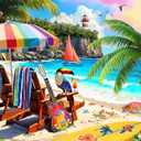 Springbok Tropical Paradise 1000 Piece Jigsaw Puzzle for Adults - Relaxing Beach Scene - Unique Cut Pieces - Made in USA