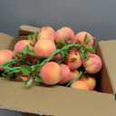 Thiccywoov 10 Pcs Artificial Peach Pendant, Fake Fruit Simulation Peach String Fruits Model for Home Kitchen Party Decorate Lifelike Food Festival Decorations Photo Props