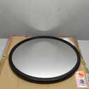 Infinity Instruments Nera Argento 22 inch Circle Round Matte Modern Wall Mirror Wall Art Decor Hanging Circular Decorative Mirror (Black)