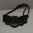 goth halloween gothic bat purse shoulder bag, small novelty emo vegan leather crossbody bags for women trendy, cute weird scene grunge accessories spooky gifts