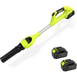 Cordless Leaf Blower, 21V Leaf Blowers, 580CFM/180 MPH Brushless Motor and 3-Speed Electric Blower, with 2 Lightweight Batteries 3.0Ah & Charger Gutter Cleaning for Garden Yard Patio