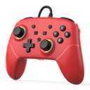 BETMI RGB Wired Pro Controller for Switch 2 with 9-Axis Motion Sensing/C Button/Hall Effect Joysticks/LED Light/Dual Vibration/Built-in Stereo Jack/Marco, Gamepad Fit for Switch/Lite/OLED/PC (Red)