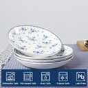 fanquare 8 Inch Porcelain Salad Bowls Set of 4, Round Floral Plates Set for Soup, Pasta, Dessert, Fruit