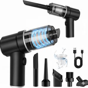 KMM Handheld Car Vacuum Cleaner, 9000Pa Vacuum Cleaner and Air Duster, 120W High Power Hand Held Vacuum with LED Light and Multi-Nozzles for Car, Home, Office, Pet (Blue)