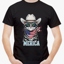 Trendy Pattern Men's Short Sleeve Unique Crew Neck T-Shirt (L, Black)