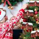 2 x Roowest 2 Pcs Christmas Tree Ornaments 2025 Wooden Reindeer Stable Hanging Decor Farmhouse Christmas Deer Tree Decor Rustic Xmas Santa Holiday Party Gift for Fireplace Wall Door (Red,Snata)