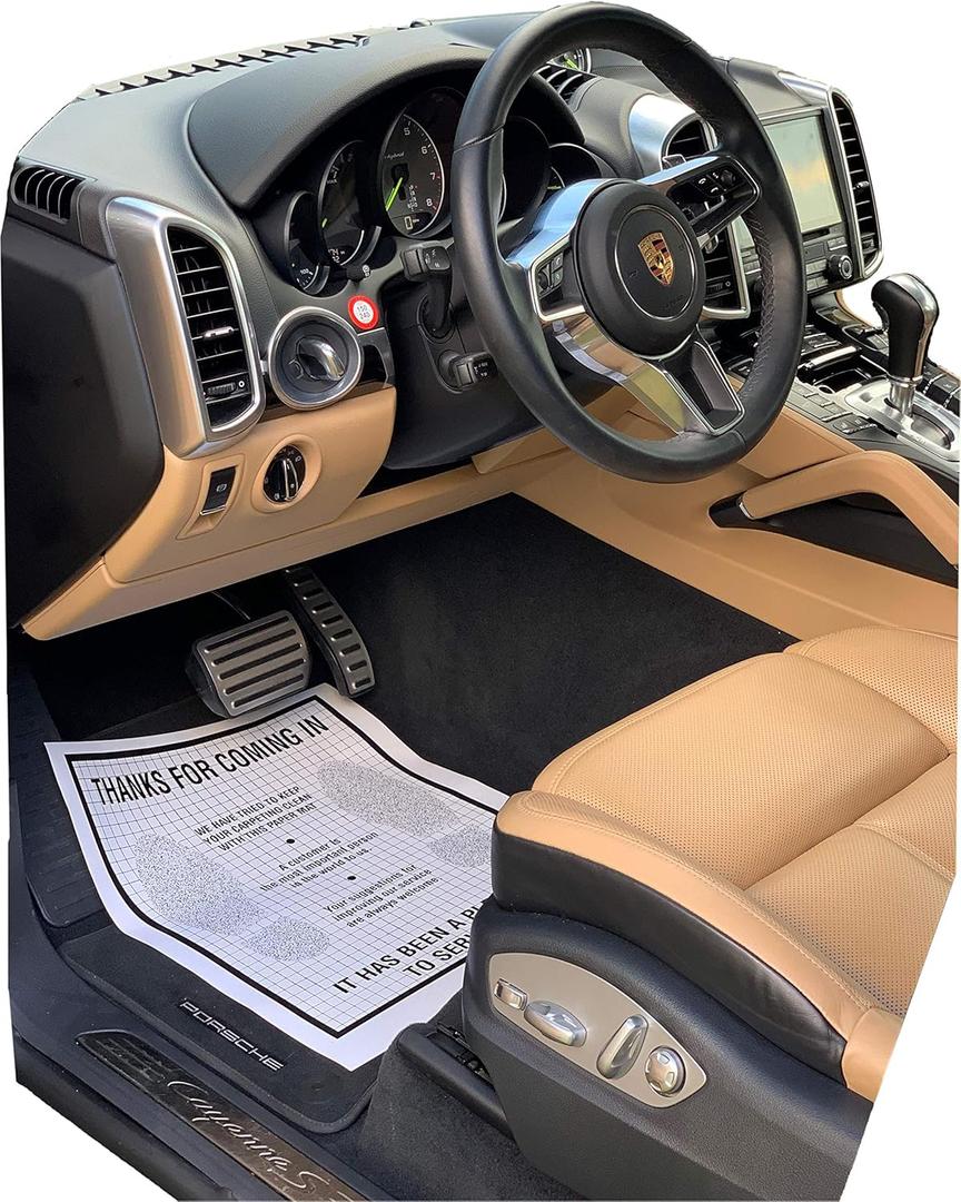 AutoMat Heavy Duty Premium Reinforced Plastic Coated Disposable Paper Automotive Floor Mat (Case of 250)