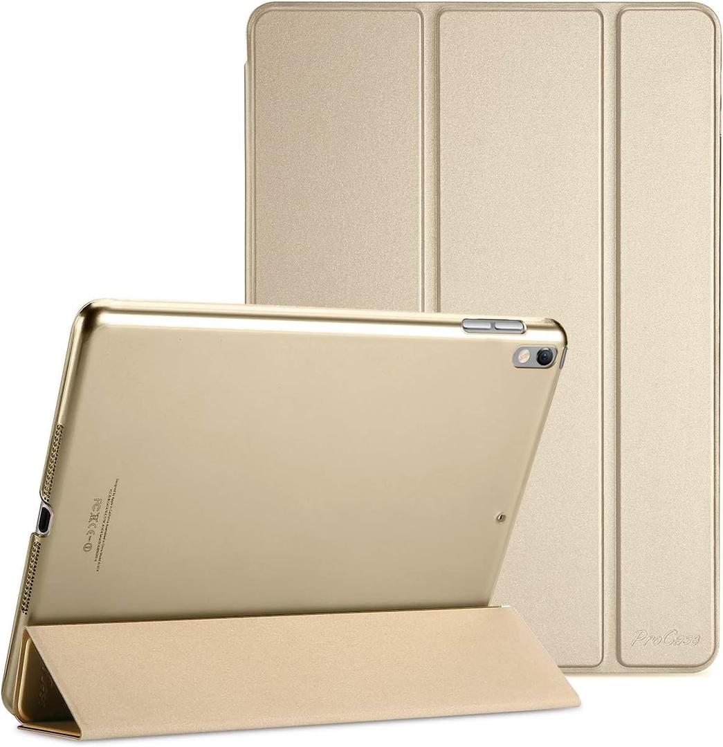 ProCase Smart Casefor 10.5 iPad Air 3rd Generation 2019 / iPad Pro 2017, Slim Stand Cover with Translucent Frosted Back for iPad Air 3 -Gold