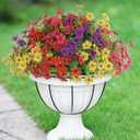 Senjie 12 Bundles Artificial Flowers Bulk for Outdoor Decor, UV Resistant Fake Plastic Flowers, Faux Flowers for Porch Patio Window Boxwood Garden