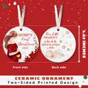 Expecting Baby Ornament 2025 - Pregnancy Announcement Gifts for Husband, Grandparents, Family, Aunt - Gifts for Expecting Parents - Ceramic Baby Bump Christmas Ornament 2025