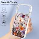 DOMAVER for iPhone 17 Pro Max Case Cute, Magnetic Phone Cases for iPhone 17 ProMax [Compatible with MagSafe] Slim Fit Flowers Floral Design Shockproof Protective Cover Women Girls - Marble Flowers