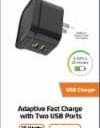 Adaptive Fast Charge With Two USB Ports USB Charger