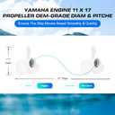 Outboard Propeller Aluminum Boat Outboard Propeller fit Yamaha Engines 25/30/40/50/55/60HP,3-1/2" Gearcase Engines 13 Spline Tooth,RH
