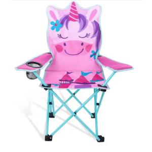 Kids Folding Camping Chair with Cup Holder and Carry Bag-Portable Outdoor Lawn Chair for Children, 225 lbs. Capacity