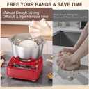 Electric Dough Maker with Ferment Function, 6.5QT Stand Dough Mixer, Dough Kneading Machine with 304 Stainless Steel Bowl, Removable Lid & Knob Control, Ideal for Bread, Pizza, Pasta - Empire Red