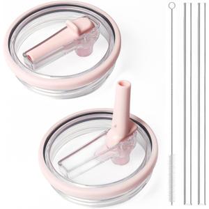 Tumbler Lid Replacement for Hydrojug Traveler 32oz Water Bottle With Handle(ONLY), Flip Straw Lid for Hydrojug 32oz Tumbler, Accessories for Hydro Jug, Leak Proof and BPA Free(Light Pink)
