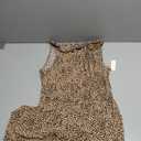 Amazon Essentials Women's Sleeveless Crossover Twist Neck Faux Wrap Dress, Medium, Light Camel Leopard