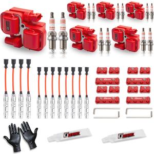 Set of 6 Upgraded Ignition Coil Pack & 12pcs Iridium Spark Plug Wire Set Compatible with Mercedes-Benz Crossfire C240 C280 C320 CLK320 E320 ML320 ML350 SLK320 Replaces UF359 C1361