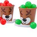 Fun Express Multicolor Plastic Christmas Bucket Toss Game Set, 6.75" x 6" (14 Pcs.) - Ideal for Family Gatherings, Community Events, Indoor & Outdoor Activities