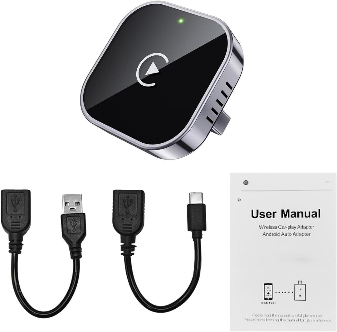 2025 Upgrade Wireless CarPlay Adapter - Convert Wired to Wireless, Mini USB Plug & Play Dongle for Built-in CarPlay Cars - Fast Stable Connection & Seamless Control (A)