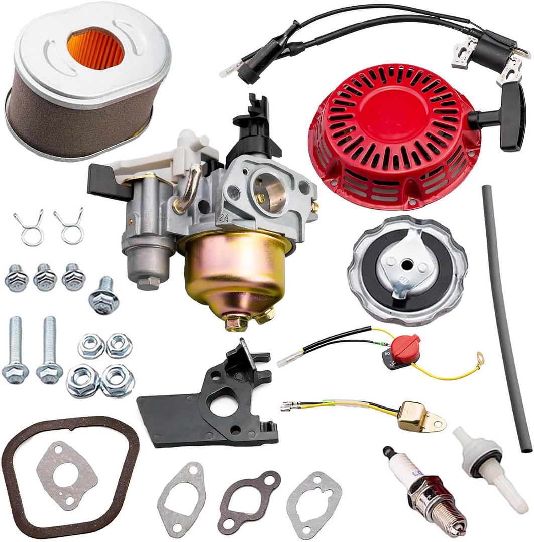 Ruma Adjustable Carburetor Recoil Starter Assembly Tune up kit for Honda GX120 GX160 GX200 4HP 5.5HP 6.5HP Engine