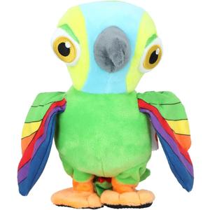 La Granja De Zenon - 20CM Interactive Parrot Pepe - Musical Plush - Repeat, Walk and Play Songs - El Reino Infantil