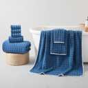 REDKISS 8-Piece Soft Bath Towel Sets, Extra Large 2 Bath Sheet (3570 in), 2 Hand Towel, 4 Washcloth, Microfiber Quick Dry & Absorbent, Blue Towels for Bathroom