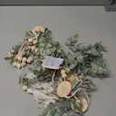 Dahey Hanging Artificial Plant Eucalyptus Wall Decor 31'' Wooden Bead Garland with Fake Greenery Leaves Boho Rustic Farmhouse Wall Art for Living Dining Room Bathroom Bedroom Kitchen Decoration