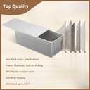 XUOHEAD 2 Pack Large Pullman Loaf Pan with Lid，Nonstick Bakeware Bread Pan，2.2lb，Bread Pans for Homemade Bread/ Toast/ Sourdough，Sandwich Bread Loaf Pan，Silver