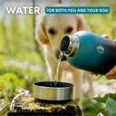 Dog Water Bottle Insulated Dog Travel Water Bottle Stainless Steel Pet Water Bottle Dispenser Portable Food and Water Bowl for Dogs with Carrying Case for Walking Dog Travel Kit (Green Blue, 32 oz)
