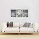 3 Panel Canvas Wall Art Dandelion Flower on Grey Canvas 16 inch x 12 inch Painting (With Frame, Pack of 3)