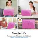 AKIT Compatible with MacBook Air 13 inch Case Sparkly 2025 2024-2022 M4 M3 M2 A3240 A3113 A2681, Glossy Glitter [Anti-Cracking] Hard Shell Laptop Case Cover for MacBook Air 13.6 inch 2025, Hot Pink