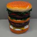 Gazaar Small Burger Stool, Cute Low Hand Painted Ergonomic Shoe Changing Stool for Living Room Bedroom, Ergonomic Multifunctional Shoe Changing (Burger