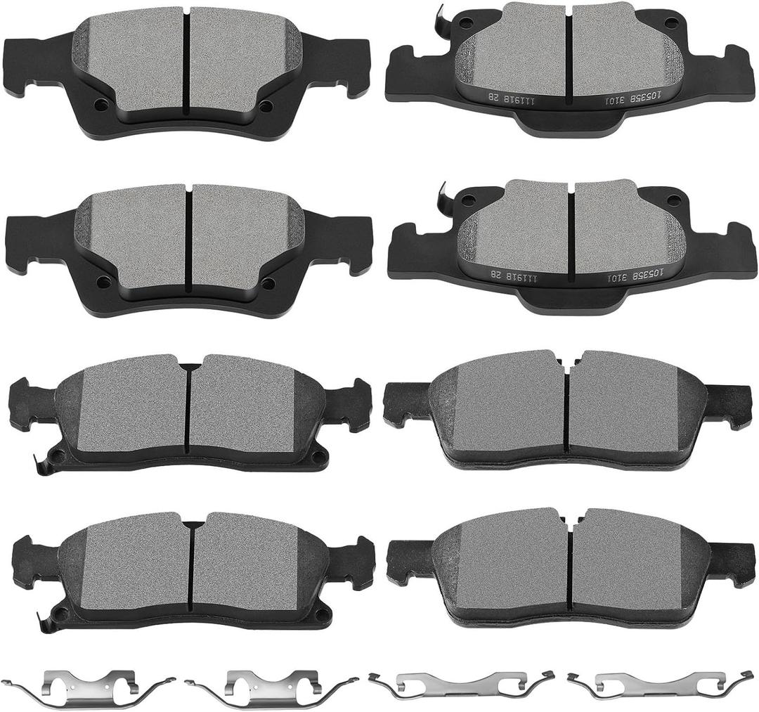 SCITOO Disc Brake Pads Sets Semi-Metal 8pcs Fit for 2011-2018 for Dodge for Durango,2011-2019 for Jeep Grand for Cherokee