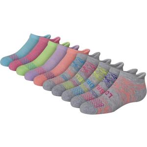 Hanes Girls' Comfort Fit Heel Shield and No Show Socks, 10-Pair Packs (Gray, M)
