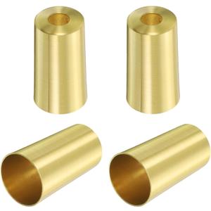 uxcell 4Pcs Metal Furniture Feet Cover, 1 x 2 Inch Conical Gold Table Foot Cap Increase Height Furniture Pads Leg Cover Protector for Chair, Table, Sofa