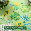Gersoniel 24 Sets St. Patrick's Day Shamrock Cross Cloud Tissue Paper Crafts Irish Celtic Trinity Symbols DIY Art and Craft Kits with Stickers for Spring Family Sunday Church DIY Projects Decorations