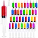 30 Pack Plastic Syringes with Tip Cap, 60ML Liquid Syringe BPA-Free Suringes, Clear Plastic Syringes for Halloween, Thanksgiving