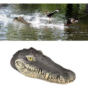 Pond Floating Alligator Head Decoy, Outdoor Pools Float Fake Gator Head,Crocodile Head for Decorations,Swimming Pool,Koi Pools, 13 x 5.5 x 2.8 Inches